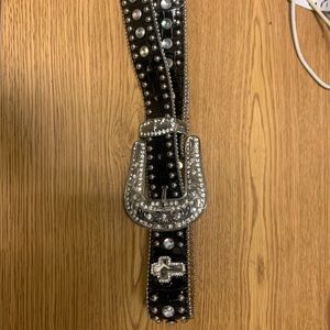 Nocona Black Belt with Silver Accents